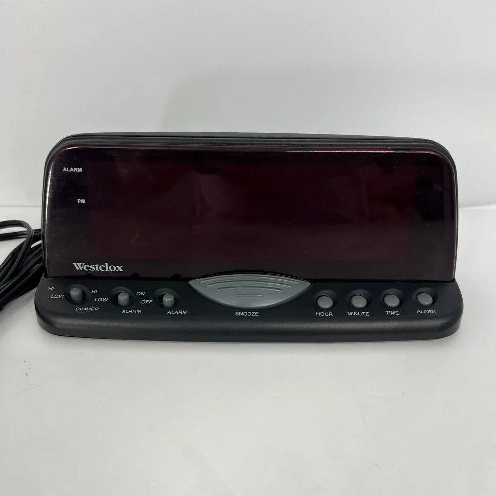 Westclox Large Digital Display Alarm Clock Electric Model # 22717 Black Vintage‎